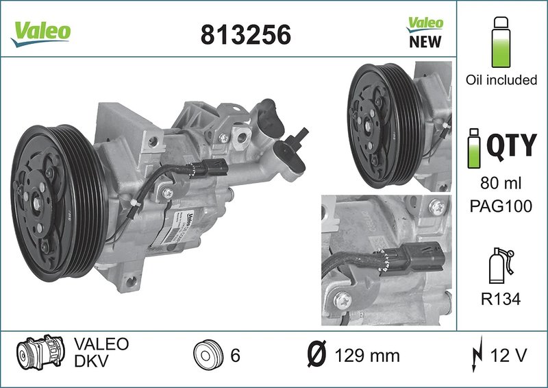 COMPRESOR CLIMATIZARE VALEO 813256 - Compatibil cu DACIA, NISSAN, RENAULT