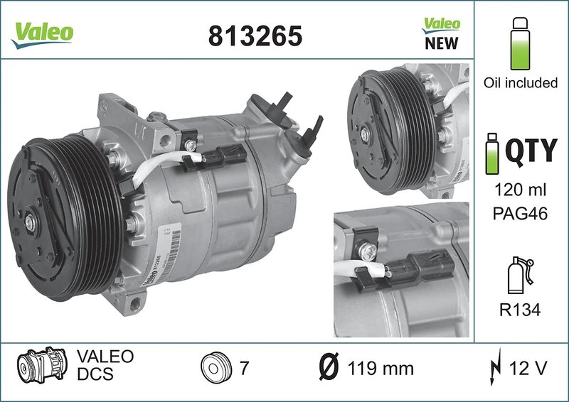 COMPRESOR CLIMATIZARE VALEO 813265 - Compatibil cu NISSAN, RENAULT