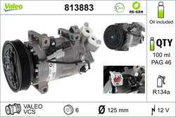 COMPRESOR CLIMATIZARE VALEO 813883 - Compatibil cu RENAULT