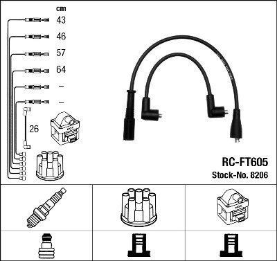 FISE BUJII NGK 8206 - Compatibil cu LANCIA