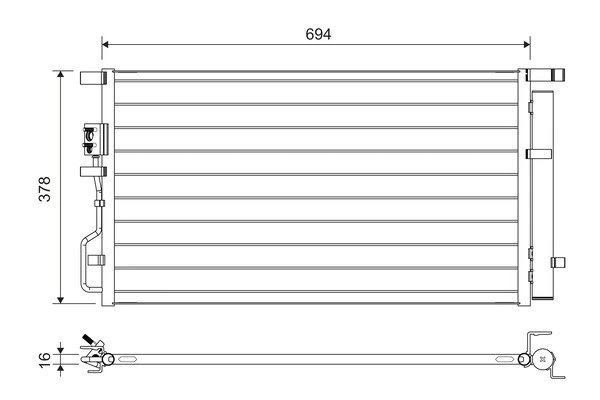 RADIATOR CLIMATIZARE VALEO 822614 - Compatibil cu HYUNDAI, KIA