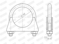 COLIER ESAPAMENT WALKER 82308 - Compatibil cu ABARTH, ALFA ROMEO, AUDI, AUSTIN, AUTOBIANCHI, BEDFORD, BMW, CHRYSLER, CITROEN, DA
