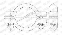 COLIER ESAPAMENT WALKER 82501 - Compatibil cu CITROEN, FIAT, FORD, HYUNDAI, KIA, LANCIA, NISSAN, OPEL, PEUGEOT, RENAULT, VAUXHAL