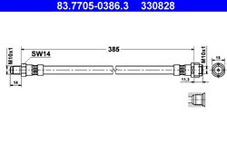 FURTUN FRANA ATE 83.7705-0386.3 - Compatibil cu MERCEDES-BENZ