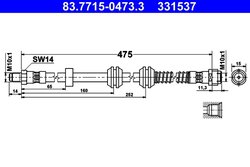 FURTUN FRANA ATE 83.7715-0473.3 - Compatibil cu MERCEDES-BENZ