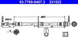 FURTUN FRANA ATE 83.7769-0407.3 - Compatibil cu FORD