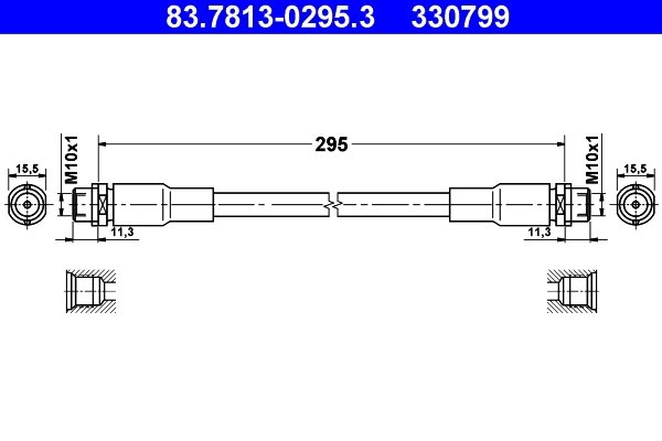 FURTUN FRANA ATE 83.7813-0295.3 - Compatibil cu AUDI, SKODA, VW