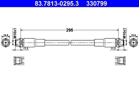 FURTUN FRANA ATE 83.7813-0295.3 - Compatibil cu AUDI, SKODA, VW