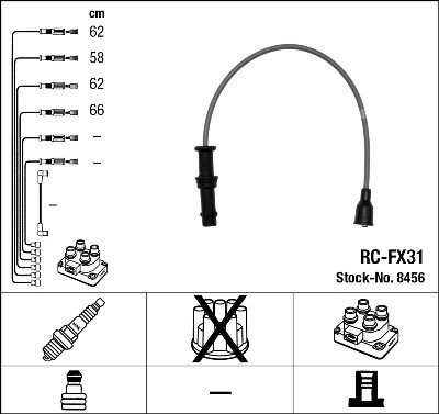 FISE BUJII NGK 8456 - Compatibil cu SUBARU