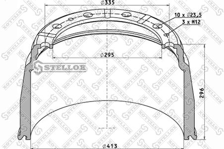 TAMBUR FRANA STELLOX 85-00029-SX - Compatibil cu SCANIA