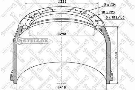 TAMBUR FRANA STELLOX 85-00030-SX - Compatibil cu MAN