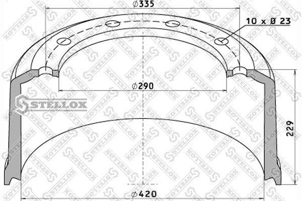TAMBUR FRANA STELLOX 85-00039-SX - Piesa auto compatibila cu mai multe marci