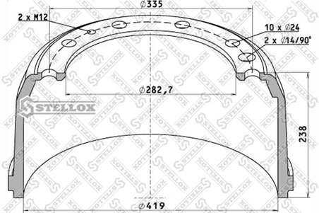 TAMBUR FRANA STELLOX 85-00043-SX - Piesa auto compatibila cu mai multe marci