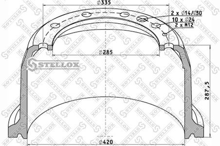 TAMBUR FRANA STELLOX 85-00048-SX - Compatibil cu DAF