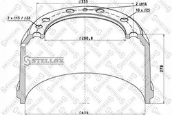TAMBUR FRANA STELLOX 85-00060-SX - Compatibil cu RENAULT TRUCKS