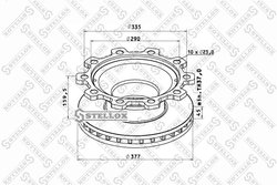 DISC FRANA STELLOX 85-00808-SX - Piesa auto compatibila cu mai multe marci
