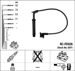 FISE BUJII NGK 8571 - Compatibil cu FORD