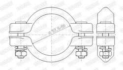 COLIER ESAPAMENT WALKER 86019 - Compatibil cu CITROEN, HYUNDAI, KIA, PEUGEOT, RENAULT, TALBOT