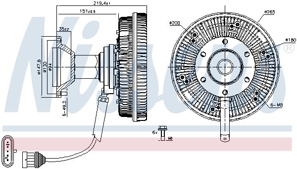 CUPLA VENTILATOR RADIATOR NISSENS 86242 - Compatibil cu IVECO