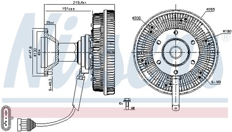 CUPLA VENTILATOR RADIATOR NISSENS 86242 - Compatibil cu IVECO