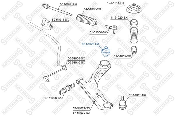 BUCSA SUSPENSIE STELLOX 87-51027-SX - Compatibil cu HYUNDAI