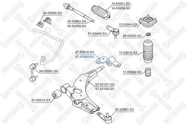 BUCSA SUSPENSIE STELLOX 87-53043-SX - Compatibil cu KIA