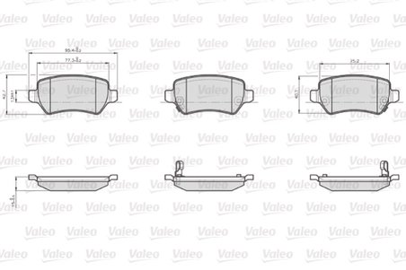SET PLACUTE FRANA VALEO 872417 - Compatibil cu OPEL, VAUXHALL