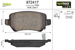 SET PLACUTE FRANA VALEO 872417 - Compatibil cu OPEL, VAUXHALL