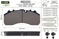 SET PLACUTE FRANA VALEO 882200 - Compatibil cu DAF, IVECO, MAN, MERCEDES-BENZ, SCANIA