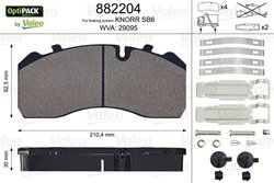 SET PLACUTE FRANA VALEO 882204 - Compatibil cu IVECO, MAN, MERCEDES-BENZ