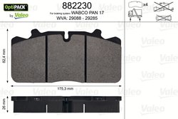 SET PLACUTE FRANA VALEO 882230 - Compatibil cu DAF, IVECO, MAN, RENAULT TRUCKS