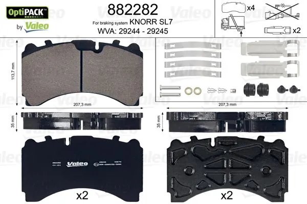 SET PLACUTE FRANA VALEO 882282 - Compatibil cu MERCEDES-BENZ