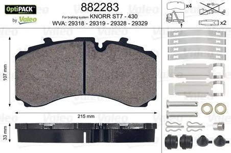 SET PLACUTE FRANA VALEO 882283 - Piesa auto compatibila cu mai multe marci