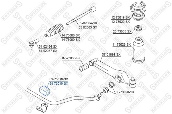 Bucsa bara stabilizatoare Stellox 89-73019-SX