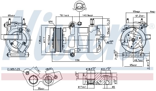 COMPRESOR CLIMATIZARE NISSENS 890217 - Compatibil cu FORD