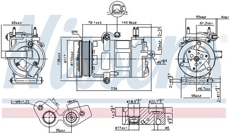 COMPRESOR CLIMATIZARE NISSENS 890217 - Compatibil cu FORD