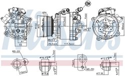 COMPRESOR CLIMATIZARE NISSENS 890666 - Compatibil cu CITROEN, MITSUBISHI, PEUGEOT