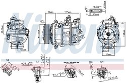 COMPRESOR CLIMATIZARE NISSENS 890754 - Compatibil cu SEAT, VW