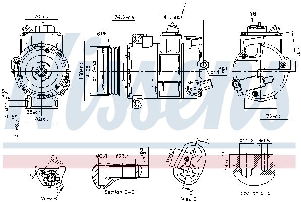 COMPRESOR CLIMATIZARE NISSENS 890773 - Compatibil cu VW