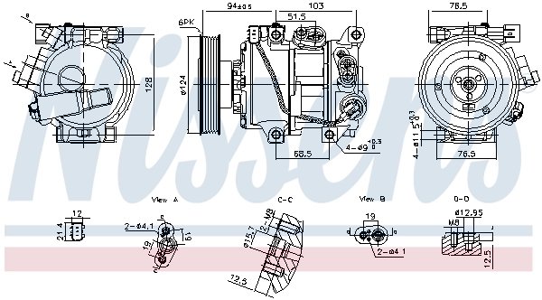 COMPRESOR CLIMATIZARE NISSENS 890896 - Compatibil cu HYUNDAI, KIA