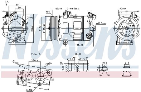 COMPRESOR CLIMATIZARE NISSENS 890947 - Compatibil cu FIAT, NISSAN, OPEL, RENAULT, VAUXHALL