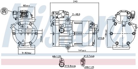 COMPRESOR CLIMATIZARE NISSENS 891023 - Compatibil cu HYUNDAI, KIA