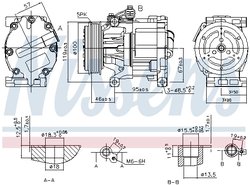 COMPRESOR CLIMATIZARE NISSENS 89405 - Compatibil cu ABARTH, CHRYSLER, FIAT, FORD, LANCIA