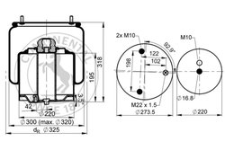 Burduf suspensie pneumatica Contitech AIR Spring 899 N P03 R