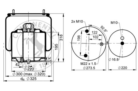 Burduf suspensie pneumatica Contitech AIR Spring 899 N P03 R