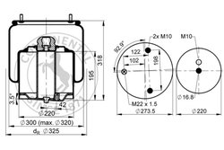 Burduf suspensie pneumatica Contitech AIR Spring 899 N P03 L