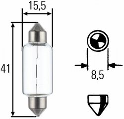 Bec, lampa mers inapoi HELLA 8GM 002 091-261