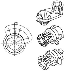 SUPORT, ELEMENT REGLARE-REGLARE FARURI HELLA 8HG 183 586-001 - Piesa auto compatibila cu mai multe marci