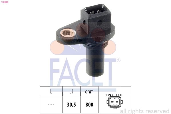 SENZOR, TURATIE MOTOR FACET 9.0028 - Compatibil cu AUDI, FIAT, FORD, LANCIA, SEAT, SKODA, VW