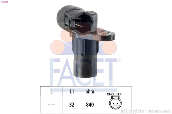 SENZOR IMPULSURI ARBORE COTIT FACET 9.0291 - Compatibil cu MITSUBISHI, NISSAN, OPEL, RENAULT, SUZUKI, VAUXHALL, VOLVO